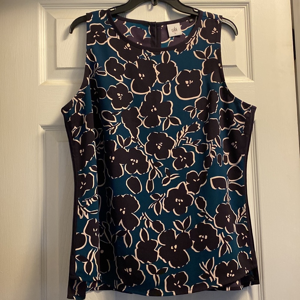 CAbi purple and turquoise tank top sz L